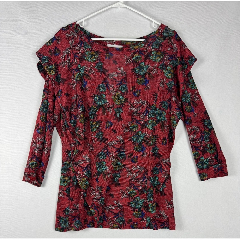 Free People‎ Dock Street Blouse Womens Medium Floral Boho Asymmetrical